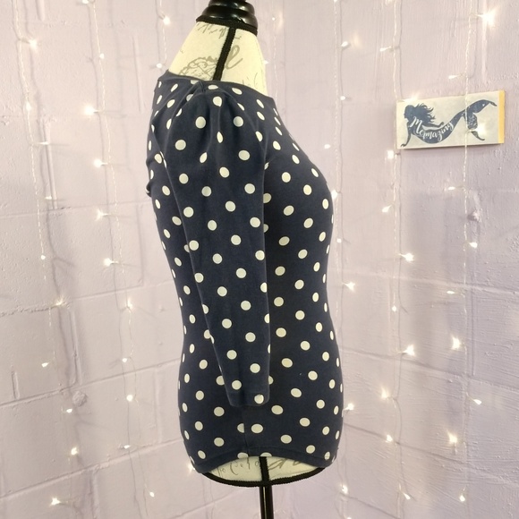 Cynthia Rowley Navy Blue Polka Dot Top - Picture 3 of 6
